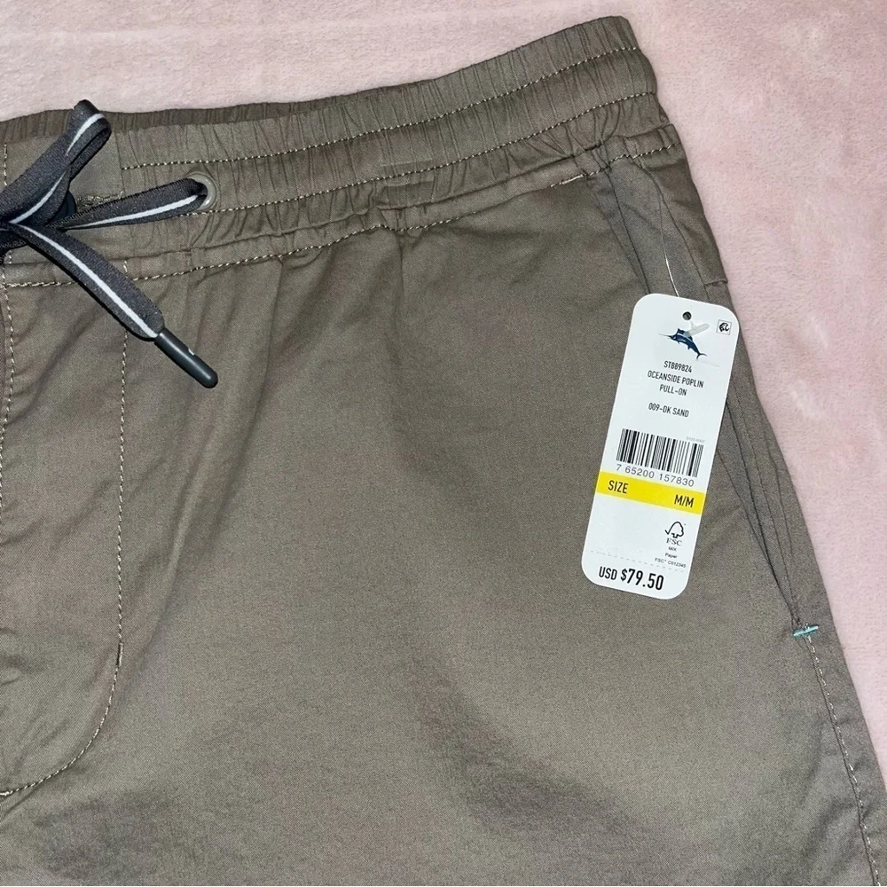 Tommy Bahama khaki elastic waistband drawstring shorts, BRAND NEW